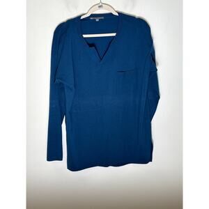 Elliot Lauren Blue Long Sleeve Knit Sweater with Front Pocket Sz